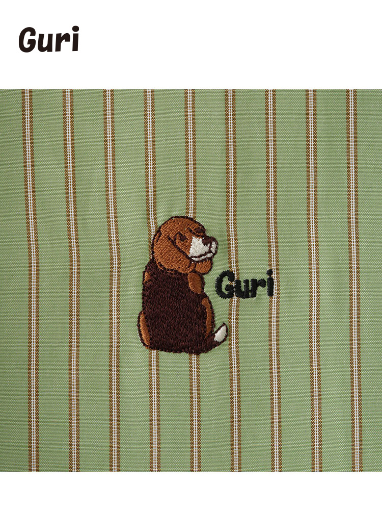 ストライプシャツ〈Guri〉　greennout（大きいサイズ）