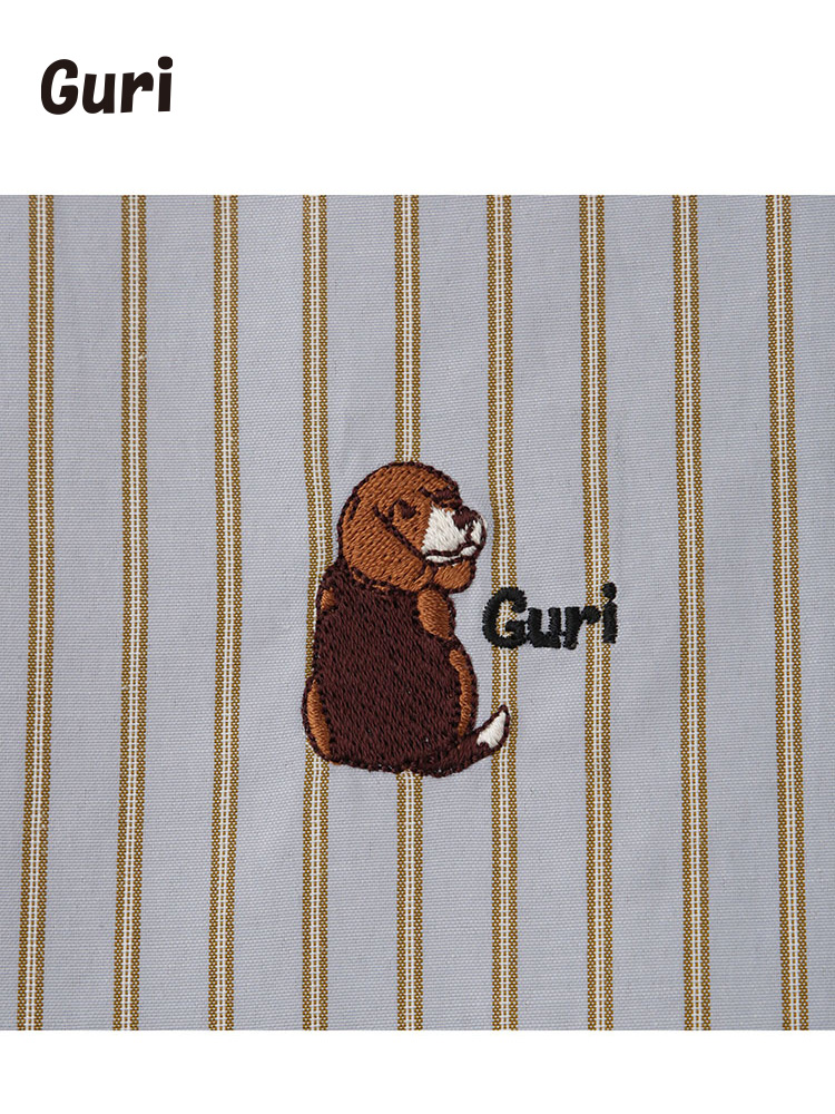 ストライプシャツ〈Guri〉　greennout（大きいサイズ）