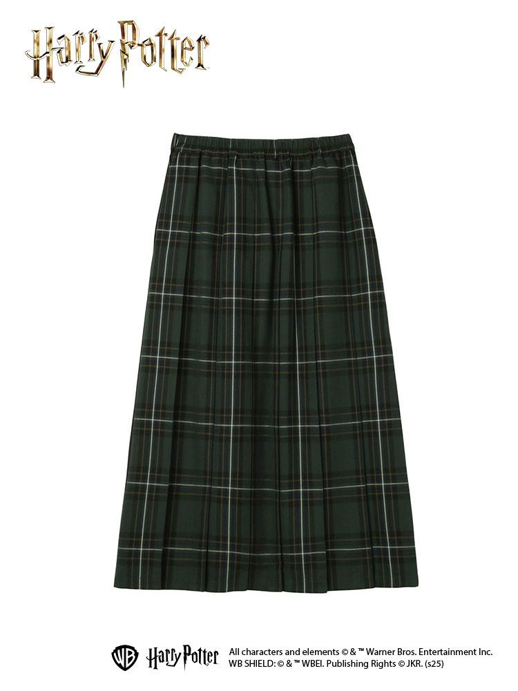 【大きいサイズ13号～19号】　チェック×無地 ロングスカート〈ハリー・ポッター〉greennout（大きいサイズ）