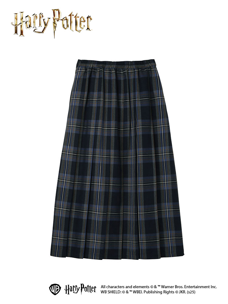 【大きいサイズ13号～19号】　チェック×無地 ロングスカート〈ハリー・ポッター〉greennout（大きいサイズ）