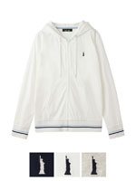 UV加工長袖ジップパーカ　(薄手）