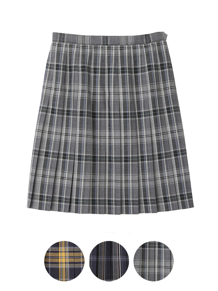 タータンチェックスカート〈48cm丈〉裏地付