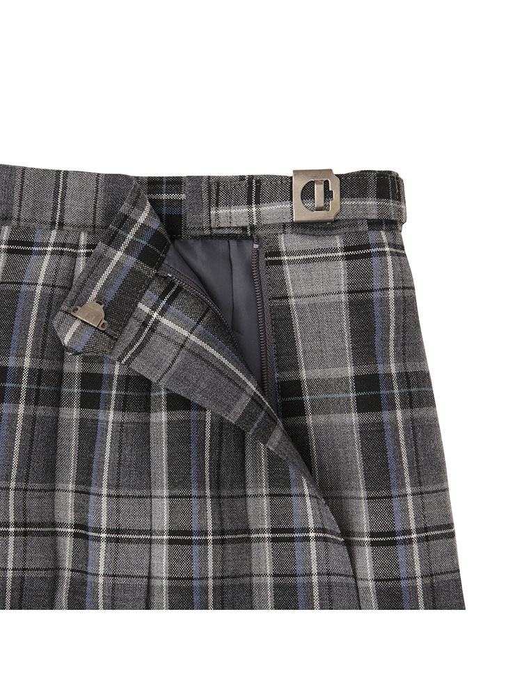 タータンチェックスカート〈48cm丈〉裏地付