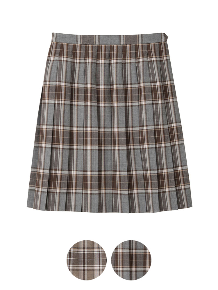 タータンチェックスカート〈48cm丈〉裏地付