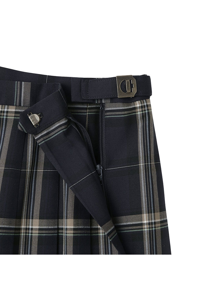 夏用　ウォッシャブル　タータンチェックスカート〈48cm丈〉裏地無し