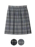 夏用　ウォッシャブル　タータンチェックスカート〈48cm丈〉裏地無し