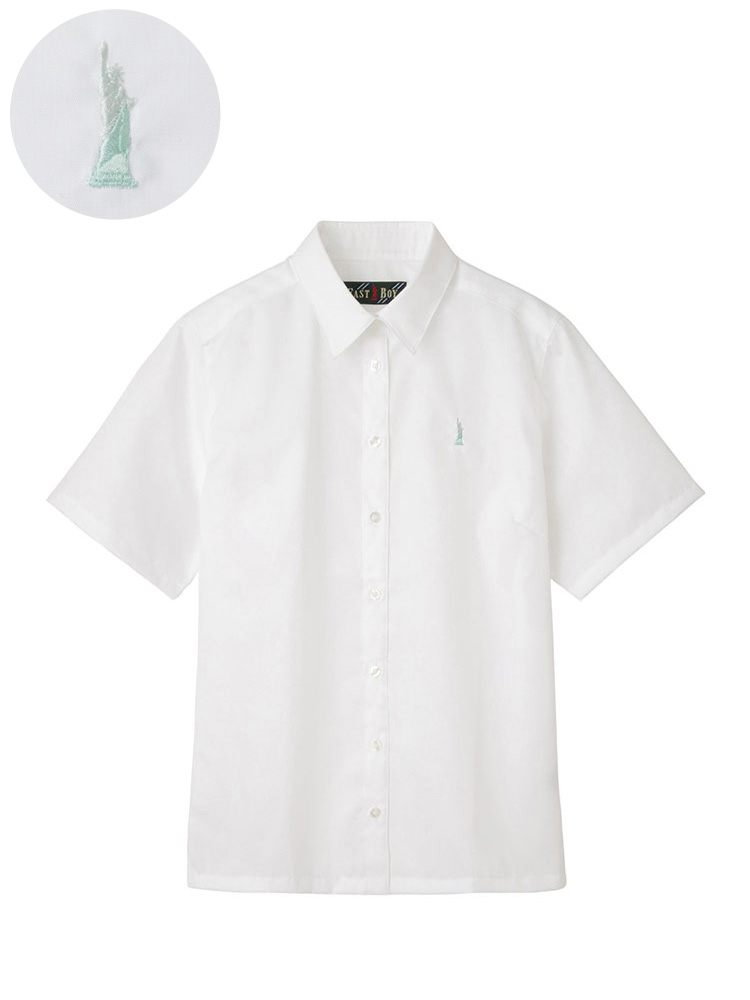 【ご予約】ブロード半袖スクエアシャツ〈形態安定加工〉（ミント女神）※4/16（木）より発送