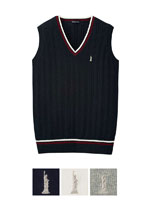 【薄手】Venus COOLMAXベスト12G〈ケーブル編/ライン入り〉薄手