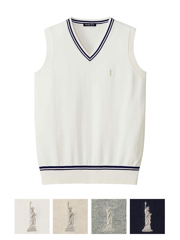 【薄手】Venus COOLMAXベスト12G〈ライン入り〉薄手