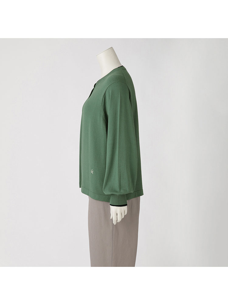 【大きいサイズ】クルーネックカーディガン　greennout