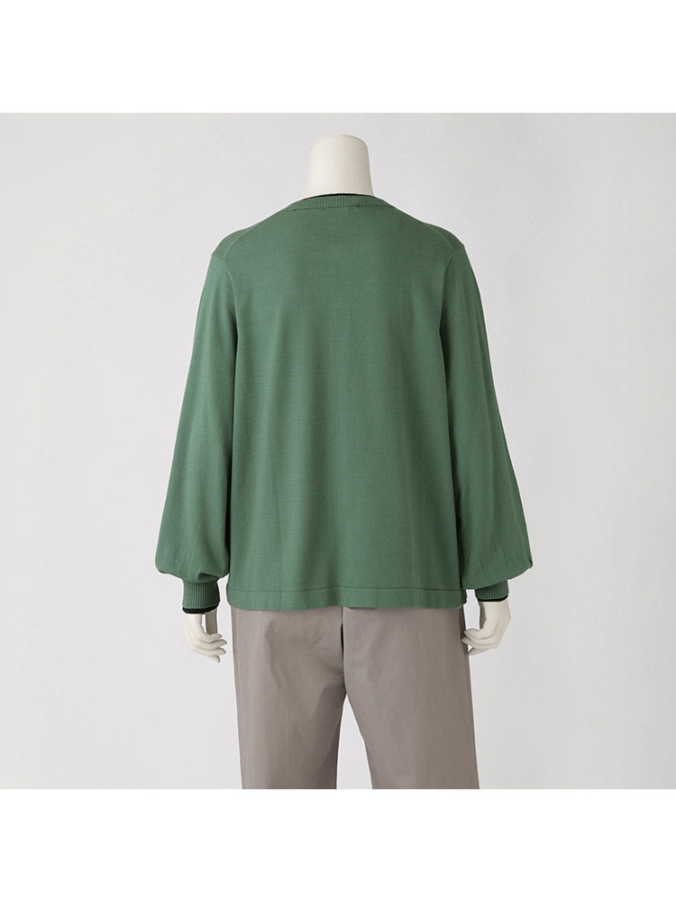 【大きいサイズ】クルーネックカーディガン　greennout