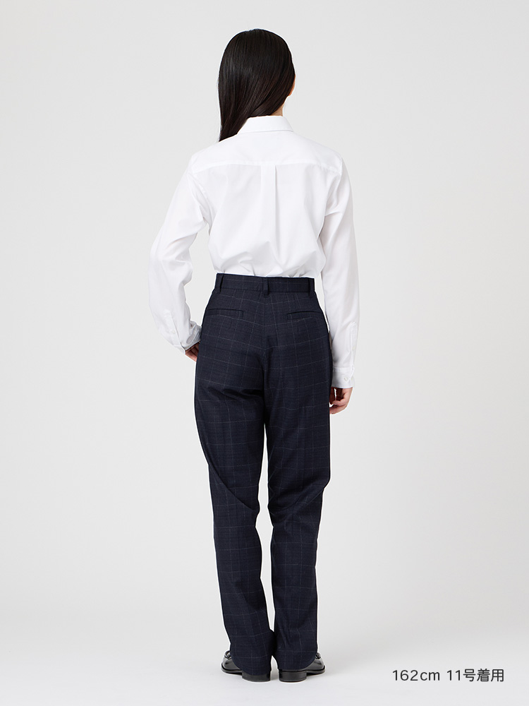 ウォッシャブル　ウィンドーペーンチェックパンツ