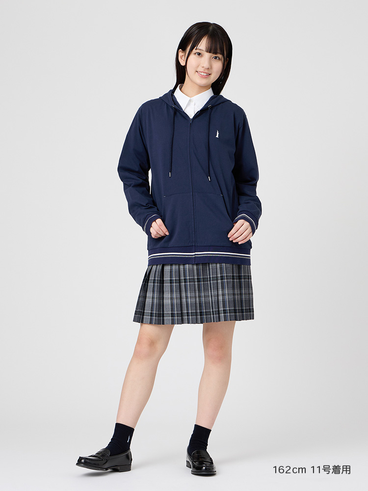 UV加工長袖ジップパーカ