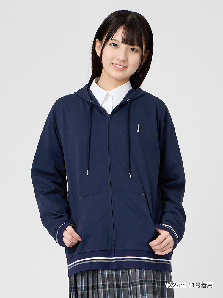 UV加工長袖ジップパーカ