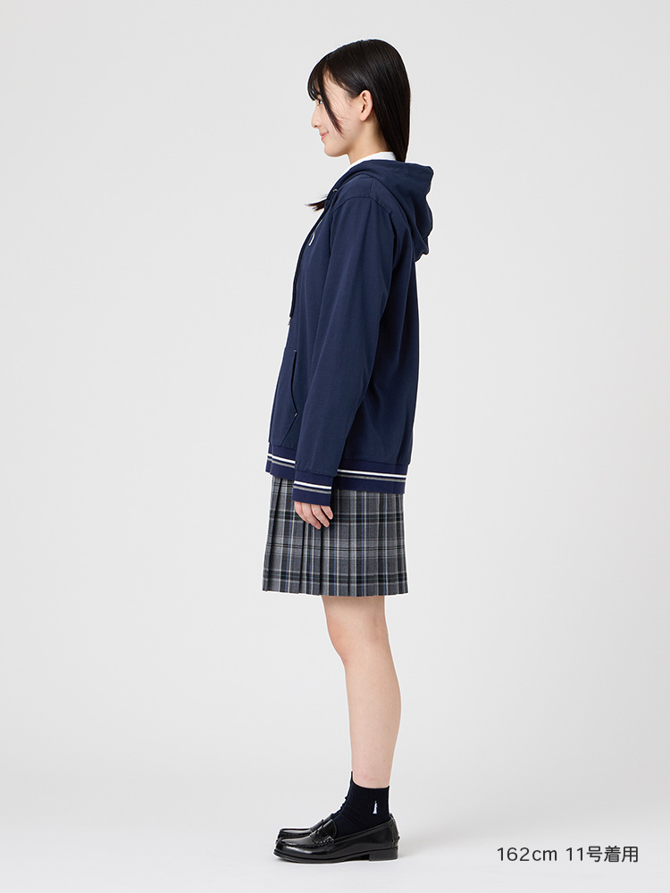 UV加工長袖ジップパーカ