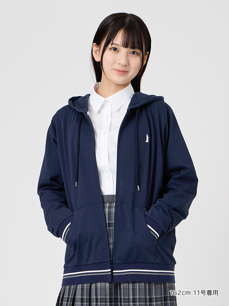 UV加工長袖ジップパーカ