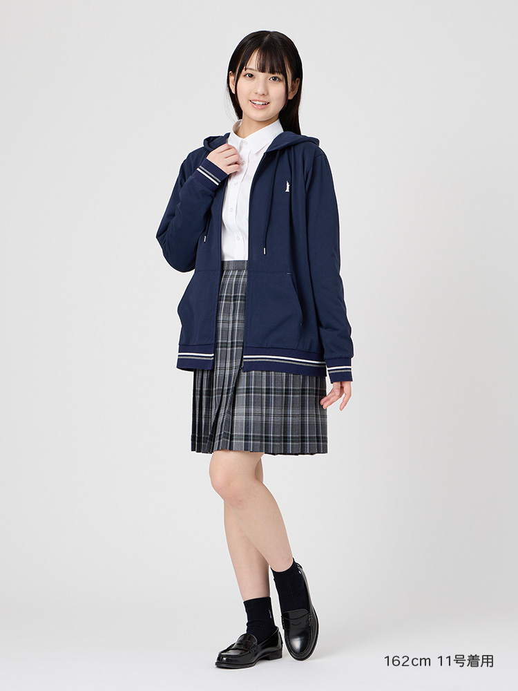 UV加工長袖ジップパーカ