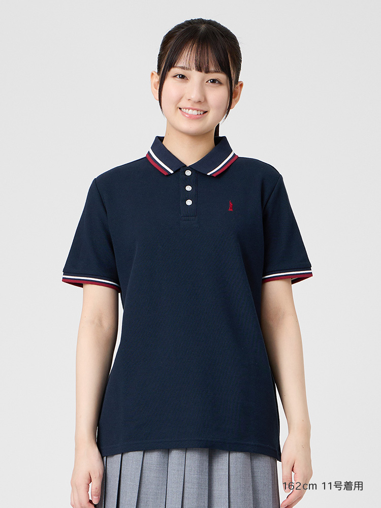 ポロシャツ〈ライン入り〉COOLMAX