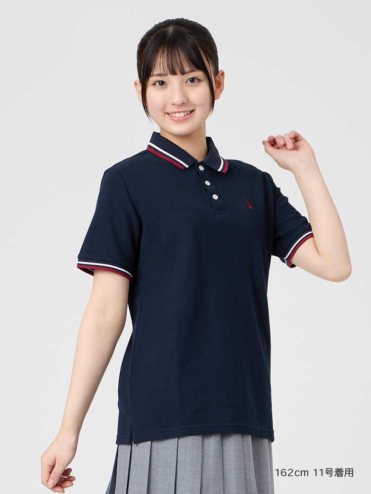 ポロシャツ〈ライン入り〉COOLMAX