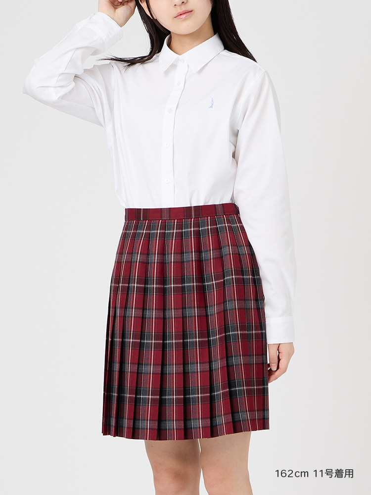 ウォッシャブル　タータンチェックスカート〈48cm丈〉裏地付