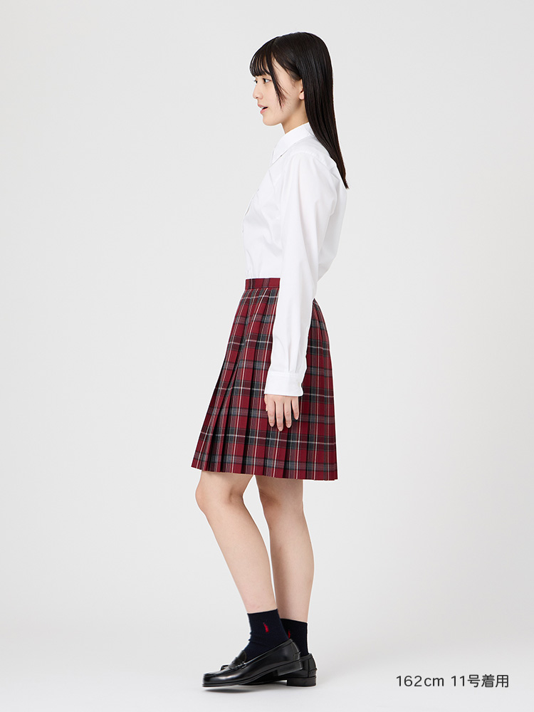ウォッシャブル　タータンチェックスカート〈48cm丈〉裏地付