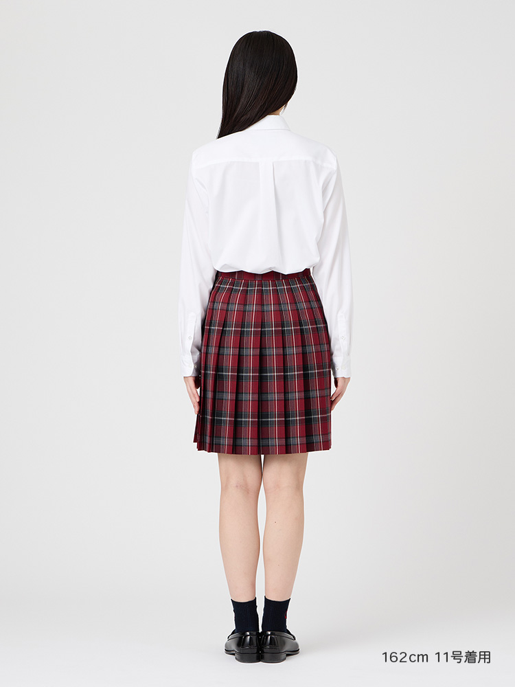 ウォッシャブル　タータンチェックスカート〈48cm丈〉裏地付