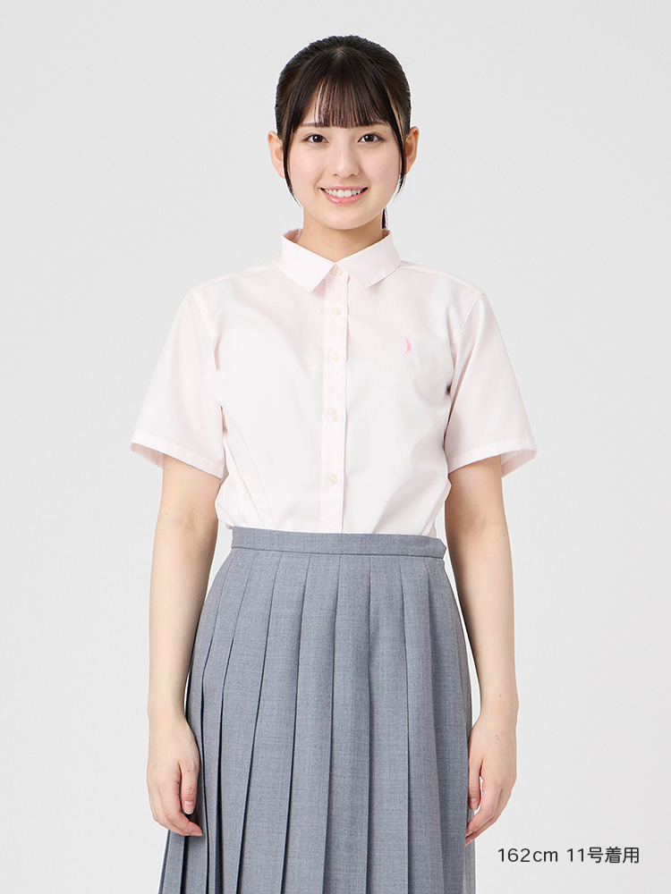 ブロード半袖カラーシャツ〈形態安定加工〉