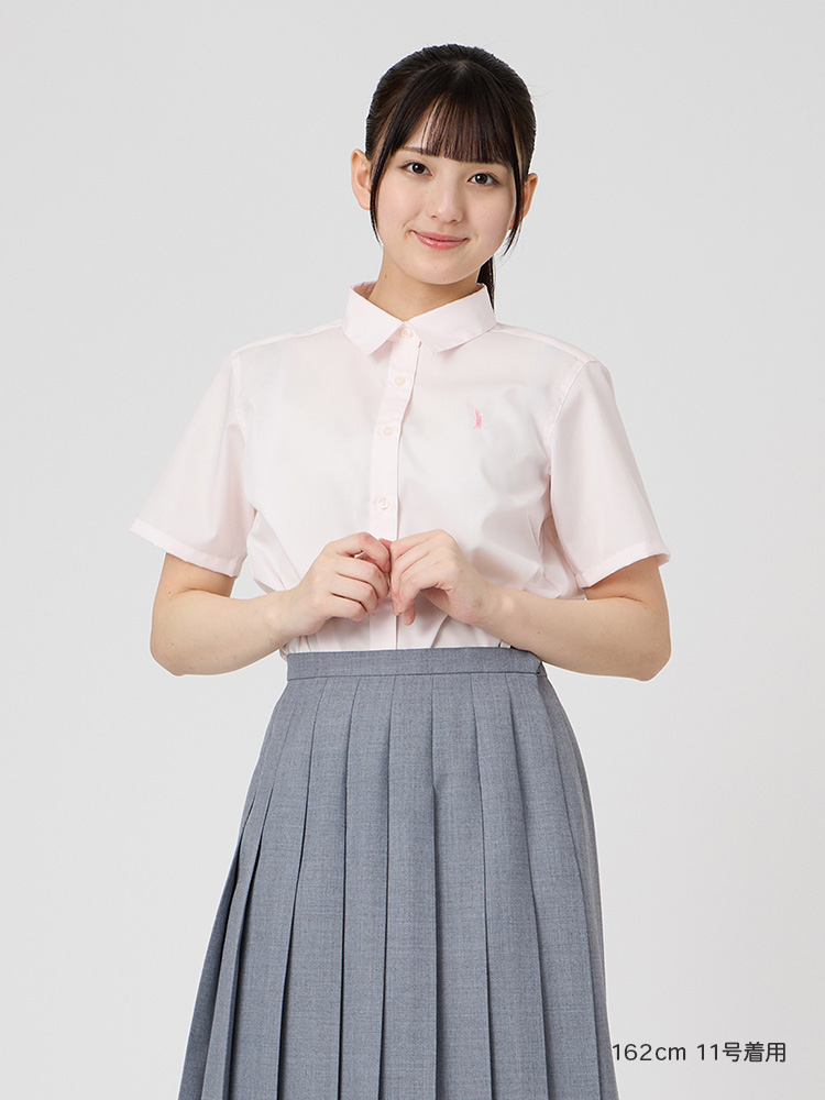 ブロード半袖カラーシャツ〈形態安定加工〉