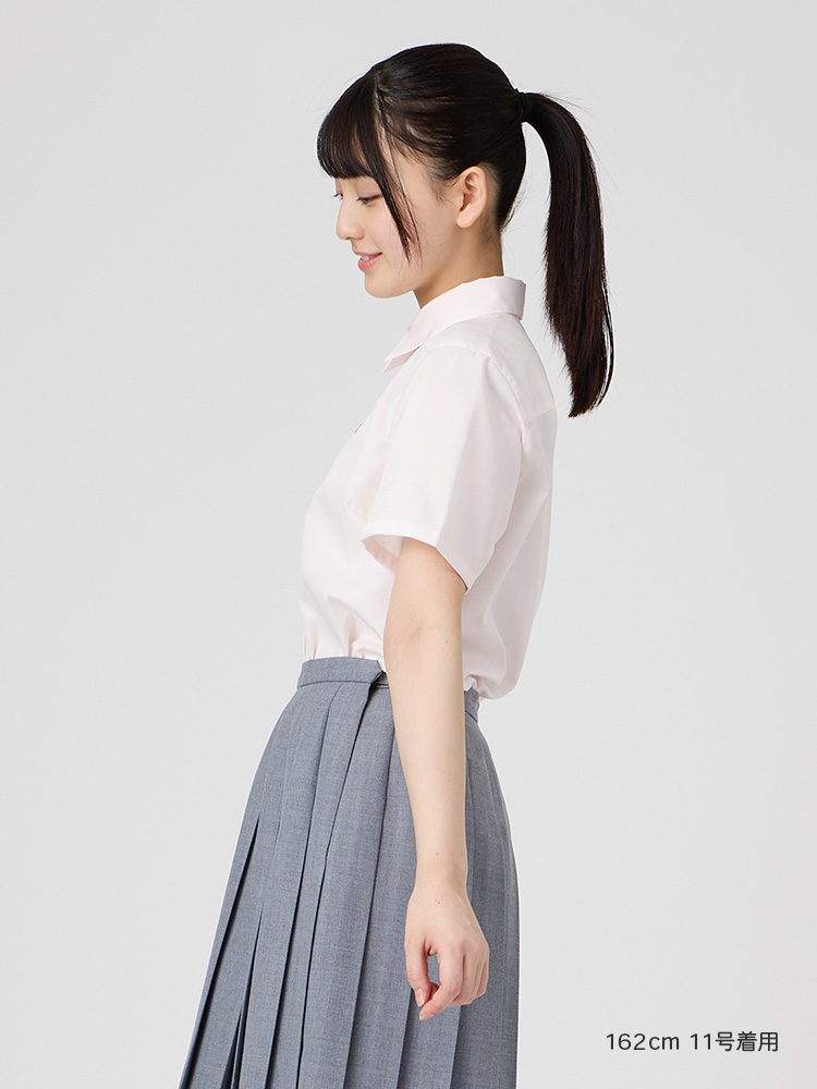 ブロード半袖カラーシャツ〈形態安定加工〉