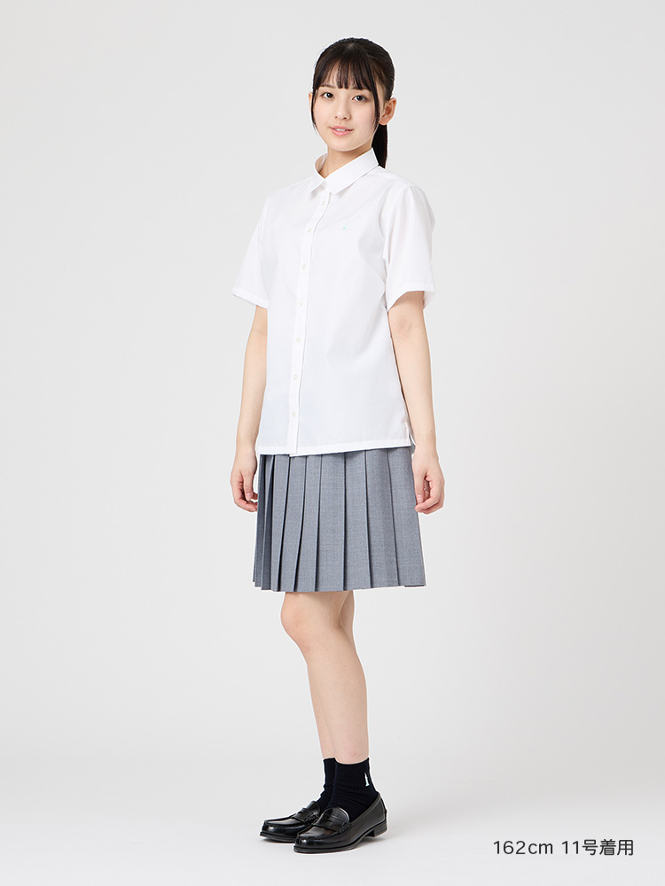 【ご予約】ブロード半袖スクエアシャツ〈形態安定加工〉（ミント女神）※4/16（木）より発送