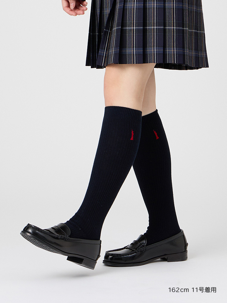 両面刺繍ハイソックス 38cm