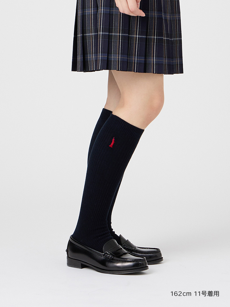 両面刺繍ハイソックス 38cm