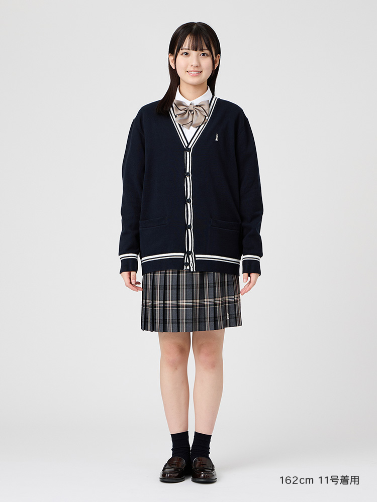 Venus 綿カーディガン12G〈ライン入り〉ハイゲージ（薄手）