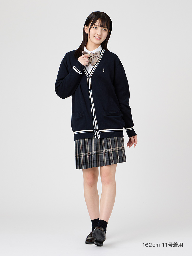 Venus 綿カーディガン12G〈ライン入り〉ハイゲージ（薄手）