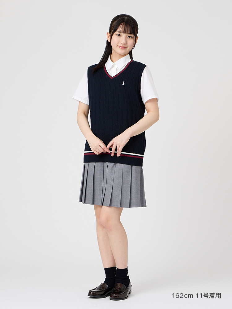 【薄手】Venus COOLMAXベスト12G〈ケーブル編/ライン入り〉薄手