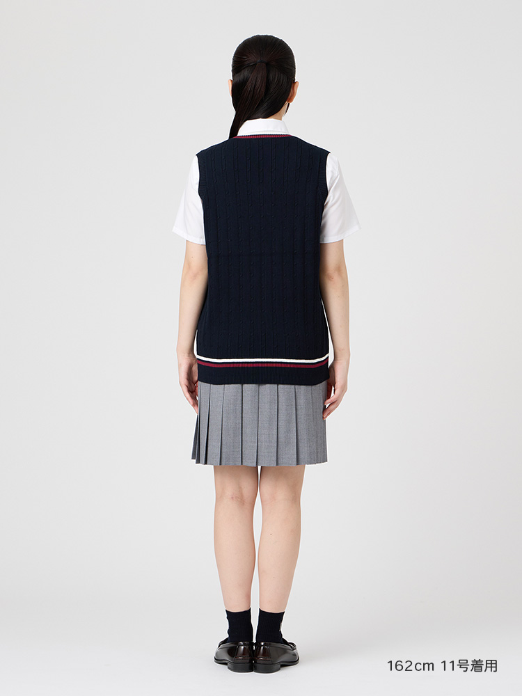 【薄手】Venus COOLMAXベスト12G〈ケーブル編/ライン入り〉薄手