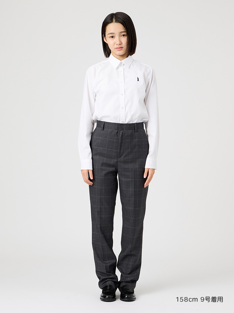 ウォッシャブル　ウィンドーペーンチェックパンツ