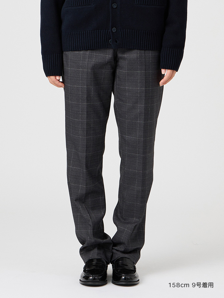 ウォッシャブル　ウィンドーペーンチェックパンツ