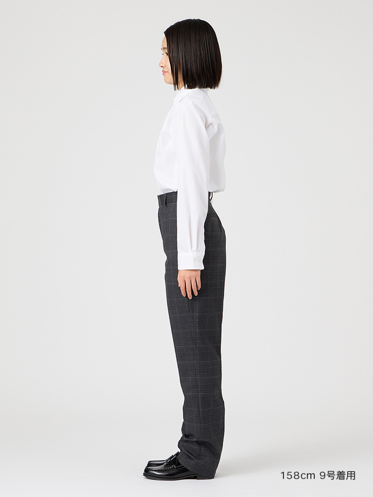 ウォッシャブル　ウィンドーペーンチェックパンツ