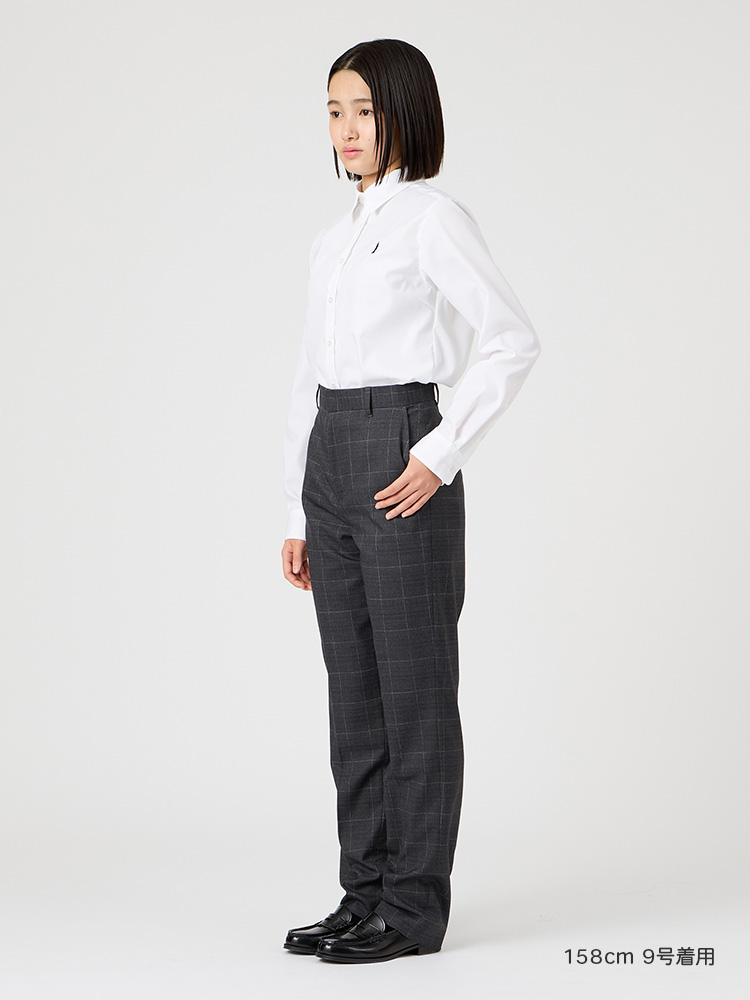 ウォッシャブル　ウィンドーペーンチェックパンツ