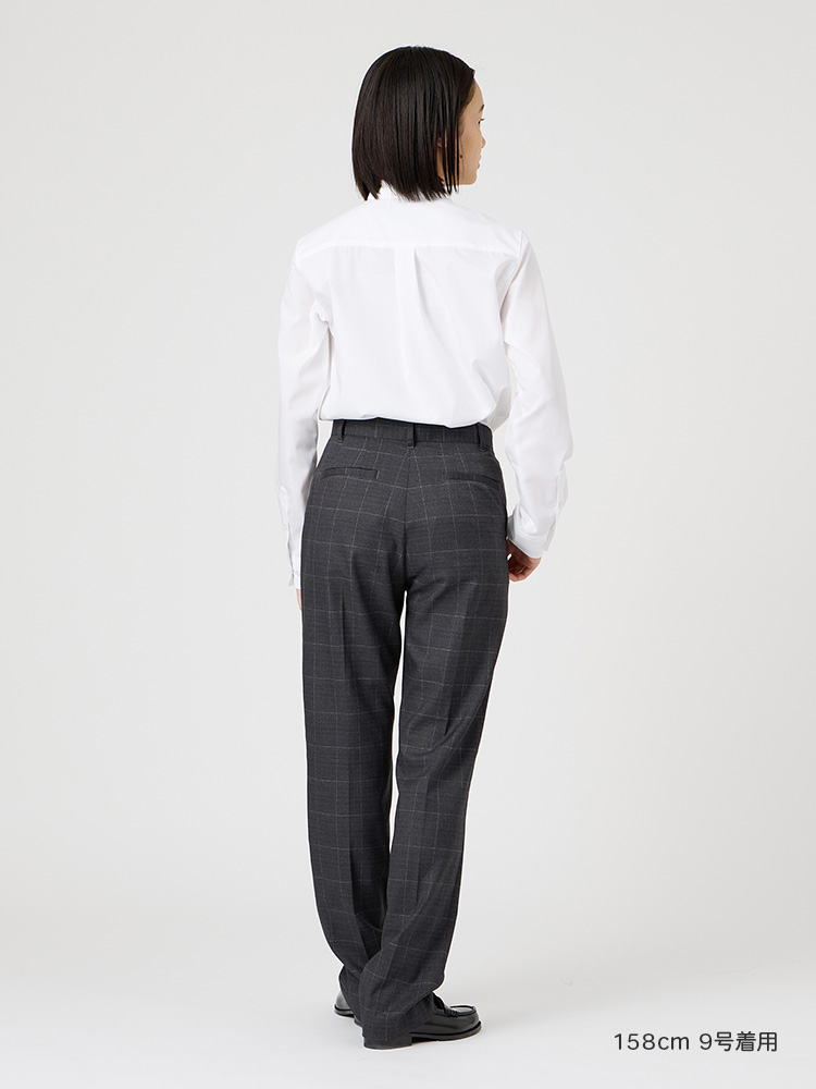 ウォッシャブル　ウィンドーペーンチェックパンツ