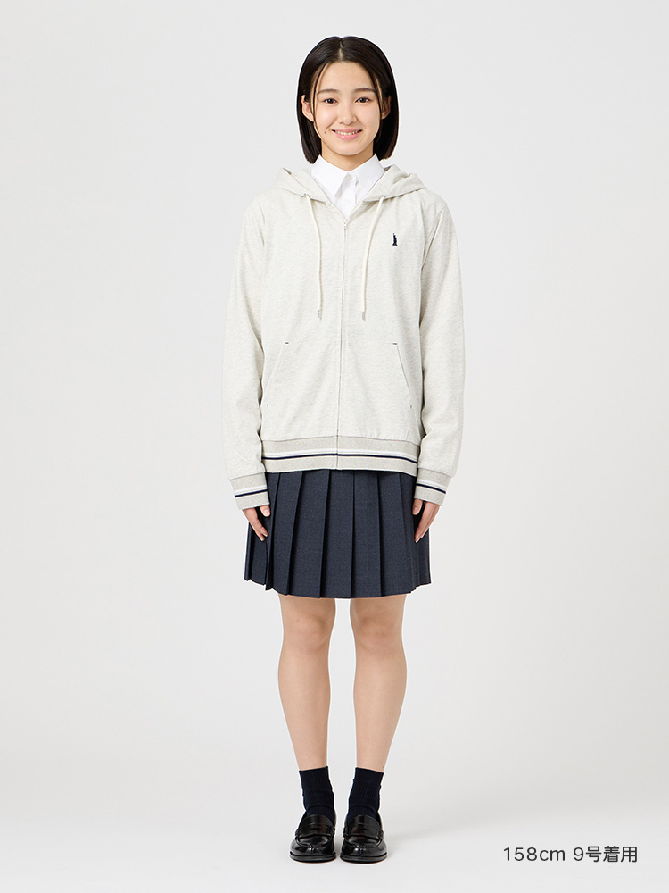 UV加工長袖ジップパーカ