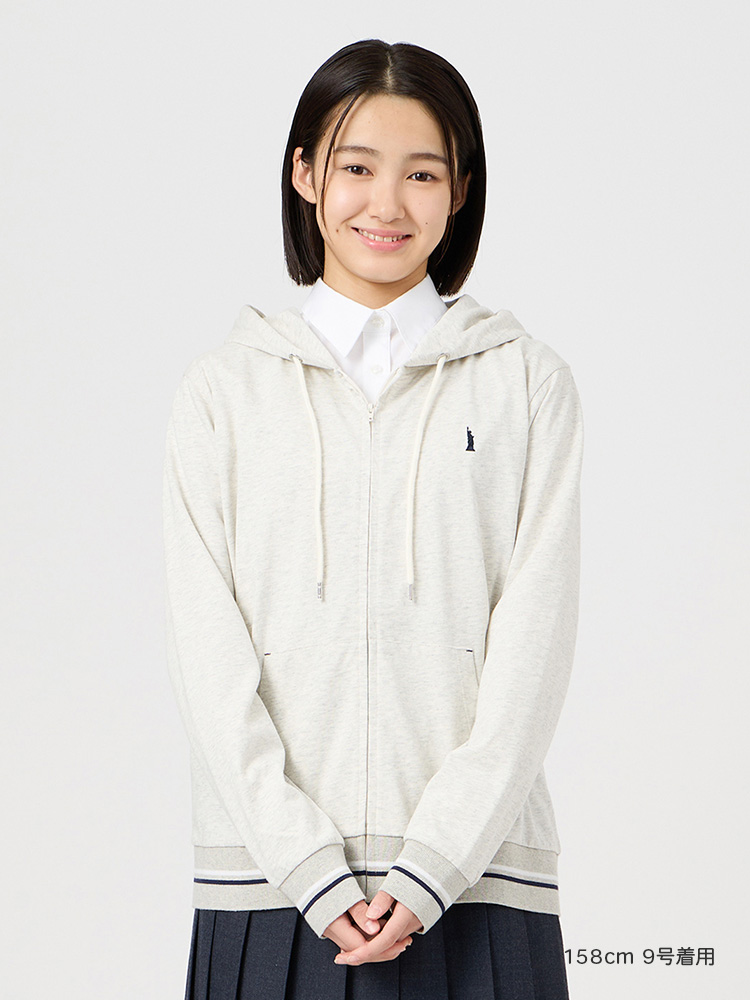 UV加工長袖ジップパーカ