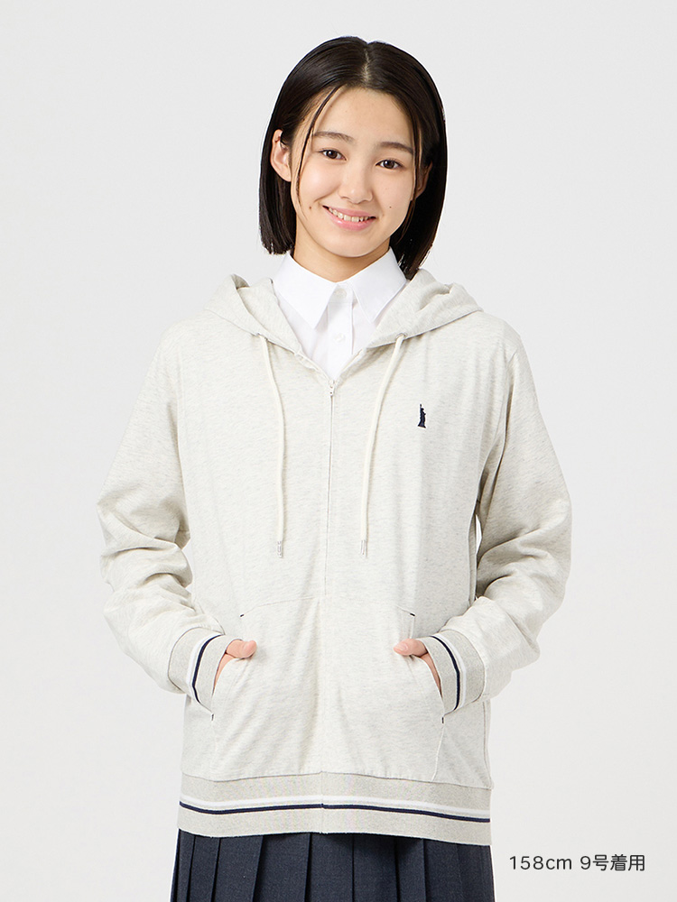 UV加工長袖ジップパーカ