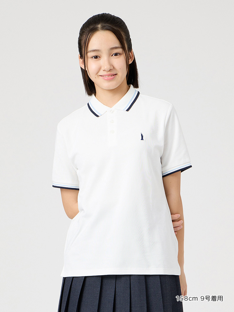 ポロシャツ〈ライン入り〉COOLMAX