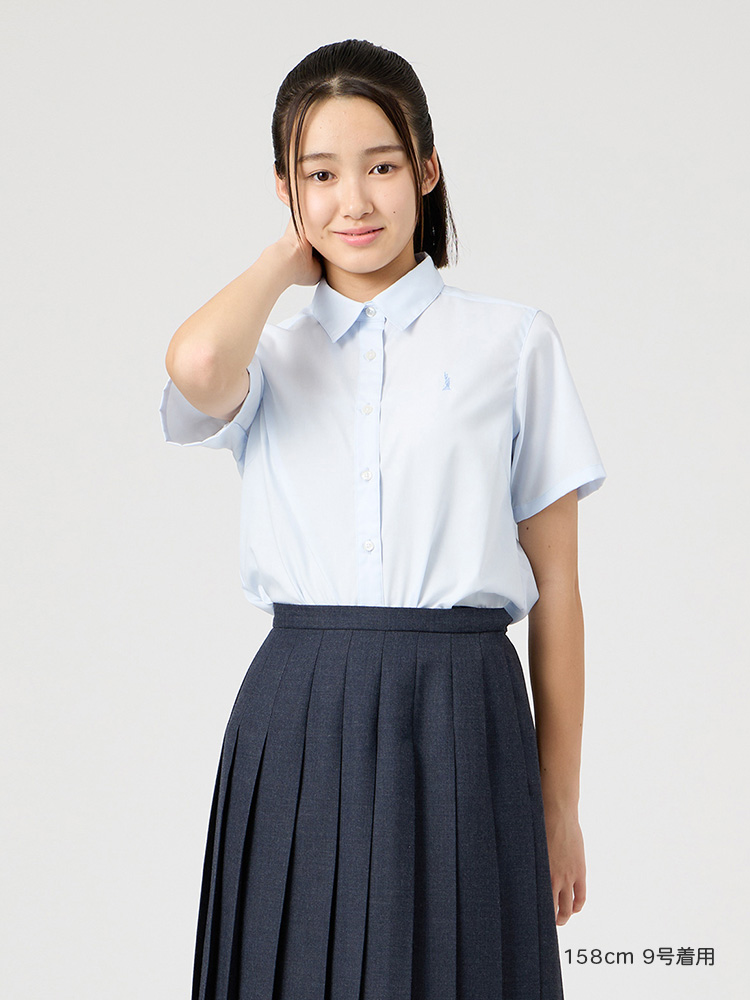 ブロード半袖カラーシャツ〈形態安定加工〉