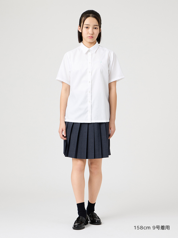 【ご予約】ブロード半袖スクエアシャツ〈形態安定加工〉（ミント女神）※4/16（木）より発送