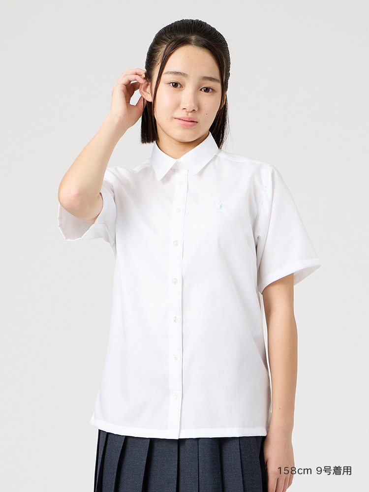 【ご予約】ブロード半袖スクエアシャツ〈形態安定加工〉（ミント女神）※4/16（木）より発送