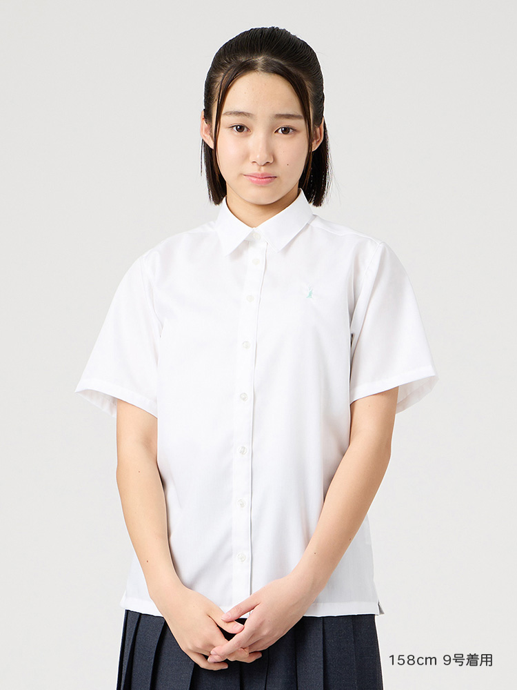 【ご予約】ブロード半袖スクエアシャツ〈形態安定加工〉（ミント女神）※4/16（木）より発送