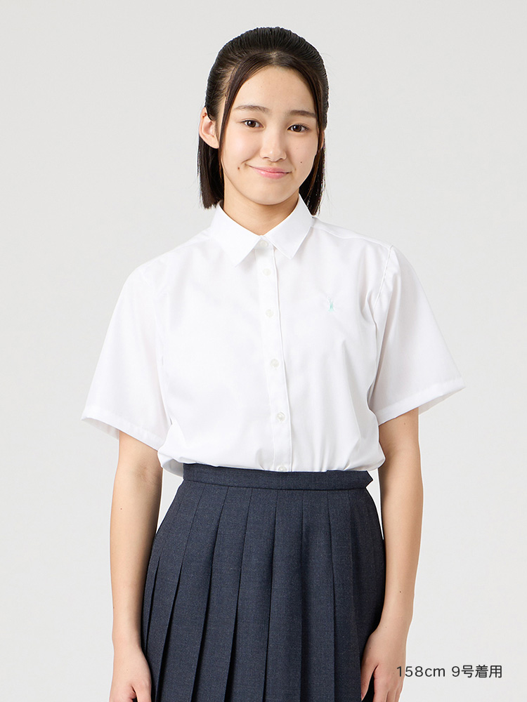 【ご予約】ブロード半袖スクエアシャツ〈形態安定加工〉（ミント女神）※4/16（木）より発送